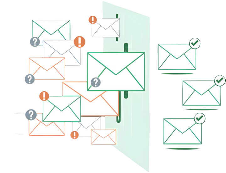 Email protection wall blocking unwanted mail